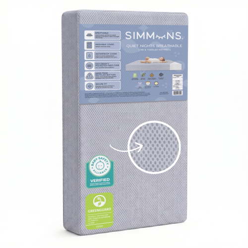 Simmons Kids, Breathable Baby Bed Crib Mattress, Blue