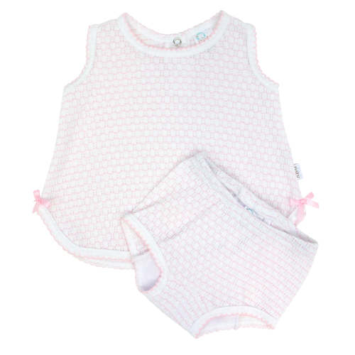 Paty Knit Diaper Set w/ Bows- Pink – VACE