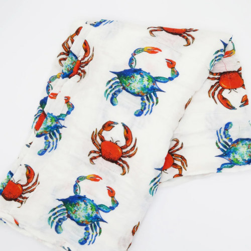Saltwater Swaddles | Swaddle Blanket | Charleston Crabs