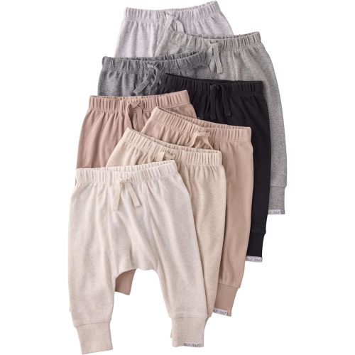 Unisex-Baby Jordan 8-Pack Jogger Pants 100% Organic Cotton Bottoms for Boys & Girls