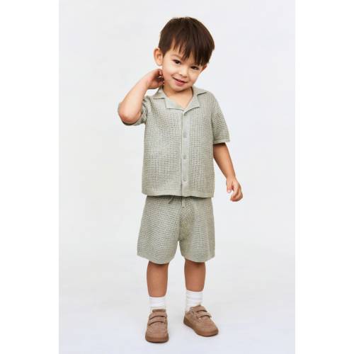 2-PIECE POINTELLE-KNIT COTTON SET