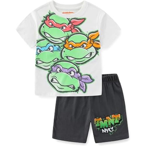 Nickelodeon Teenage Mutant Ninja Turtles Boys Short Sleeve T-Shirt and Short Set for Toddler and Big Kids