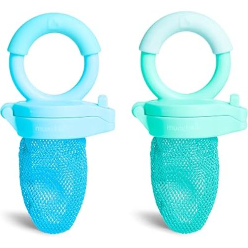 Munchkin Baby Feeder for Fresh Food and Fruit, 2 Pack, Blue/Mint
