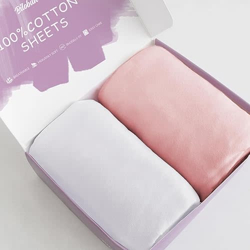 Baby Delight Semphis Babybond Koolerthings Bassinet Sheets 100% Cotton 2 Pack White Pink
