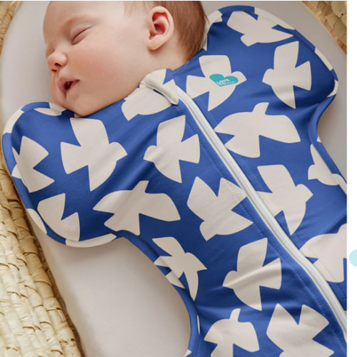 Swaddle Up™ 1.0 TOG Cotton Cobalt Paperbirds