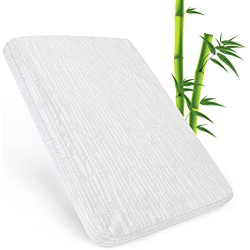 Pack and Play Mattress, Pack n Play Mattresses Topper Fits for Graco & Baby Trend &Pamo Babe Playard, Waterproof Bamboo Dual Sided (Firm for Babies), Soft Foam Pack and Play Mattress Pad