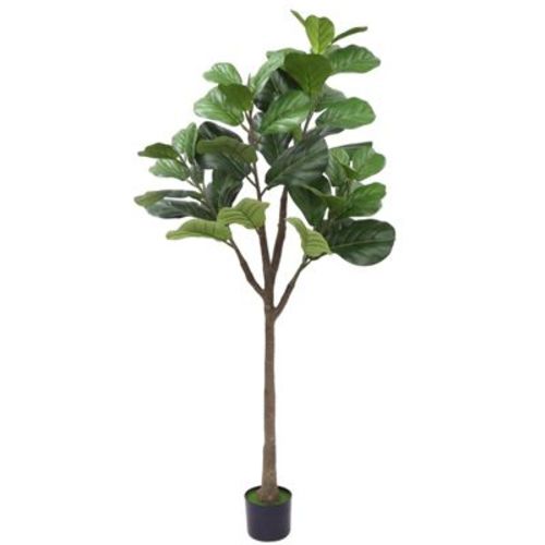 Artificial Fiddle Leaf Fig Tree, ideal for home and office decor, requires no maintenance, fade-resistant, comes with a planter.