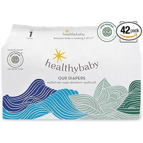 Our Diapers | The First EWG Verified & Microbiome-Friendly Diaper | 12-Hour Leak Protection | Made with Organic Cotton & Plant-Derived Materials | Totally Chlorine Free | Size 1 (7-14 lbs) 42 Count
