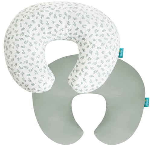Biloban Nursing Pillow Cover 2 Pack Fit for Boppy Pillow, Breathable & Skin-Friendly Nursing Slipcovers for Breastfeeding Mom, Comfortable & Machine Washable Nursing Covers