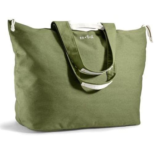Fit & Fresh Large Beach Bag for Women - Extra Large Travel Tote With Pockets