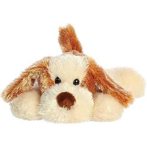 Aurora® Adorable Mini Flopsie™ Scruff™ Stuffed Animal - Mini Companions Ready for Playful Adventures - for Kids All Ages, Toddlers, Adults, and Families - Brown 8 Inches