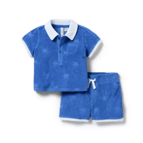 Baby Blue Ravine The Terry Palm Matching Baby Set by Janie and Jack