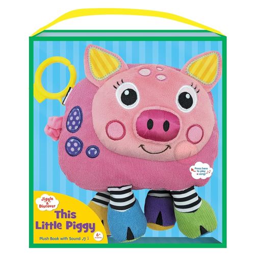 Jiggle & Discover: This Little Piggy - Story-Time Rhyming & Music Plush Book for Toddlers, Ages 6+ Months - Classic Nursery Rhyme Book with Music and Take-Along Ring
