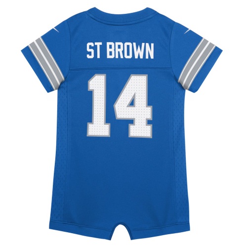 Newborn & Infant Nike Amon-Ra St. Brown Blue Detroit Lions Game Romper