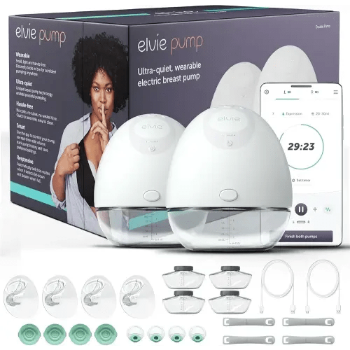 Elvie - Double, Wearable Breast Pump w/App - The Smallest & Quietest - Portable - Hands Free & Discreet - Automated with Four Personalized Settings