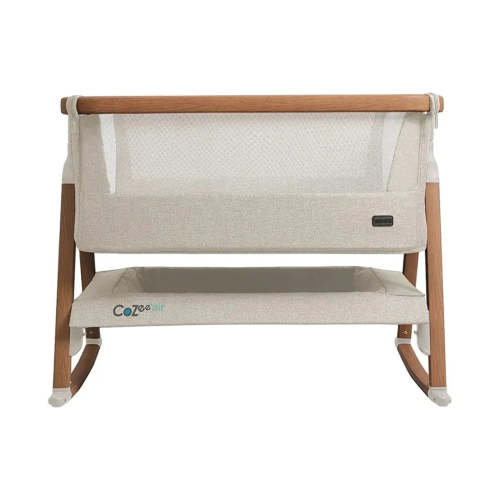 CoZee Air Bedside Crib - Scandinavian Walnut/Ecru