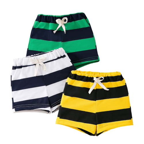 LIIPEE Boys Shorts Baby Summer Casual Striped Printed Shorts Three Pack Comfortable Breathable Shorts Toddler Soft Daily Cute Shorts,Multicolour,3-6 Months