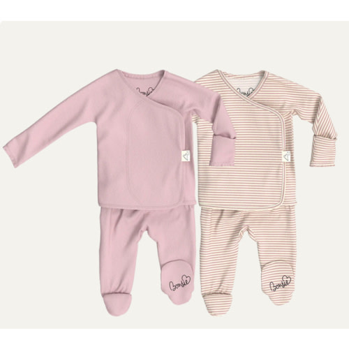 Baby Bundle Footie - Peony + Berry Twist – Bonsie Skin to Skin Babywear