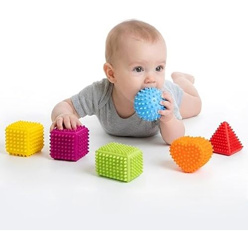 Montessori Toys for Babies 3 Months+, Baby Balls 3 to 12 Month for Babies & Toddlers 3M+, Textured Multi Ball Set Colorful & Soft Squeezy Sensory Toys. Stress Relief Balls for Infant (4 Pack)