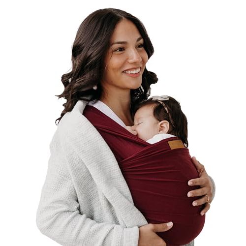 Tuck and Bundle Baby Wrap Carrier for Newborns, Infant Carrier for Babywearing, 8-35 lb Lightweight Soft Tencel Modal Baby Wraps, Baby Essentials, Best for Baby Shower, 0-18 Months Old - Merlot