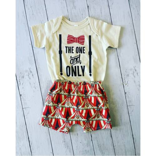 Circus Theme Baby Outfit, Shorts and Bodysuit, Boys Ringmaster, Circus Birthday Photoshoot, Twin Circus Party Outfit, The One and Only