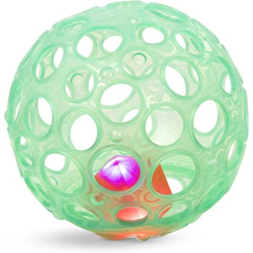 B. toys – Sensory Lightup Baby Rattle – Textured Ball with Holes – Glowing Lights & Rattle – Infants, Babies – Grab n’ Glow – 0+ Months