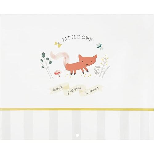 C.R. Gibson BA3-24546 Little One Woodland Gender Neutral Baby's First Year Keepsake Calendar, 11" W x 18" H Open, Multicolor