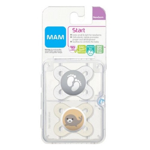 MAM Start Pacifier 0+m - 2pk, Color: Clear