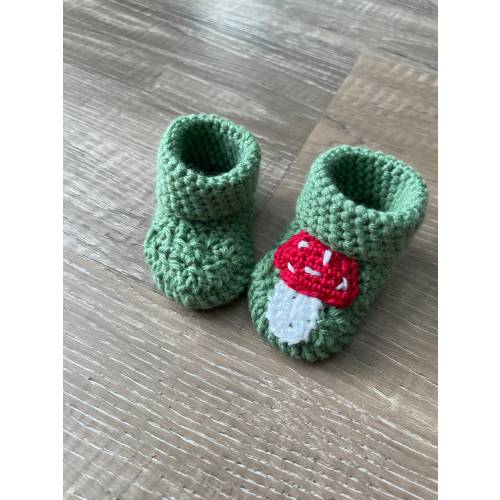 Mushroom Crochet Baby Booties