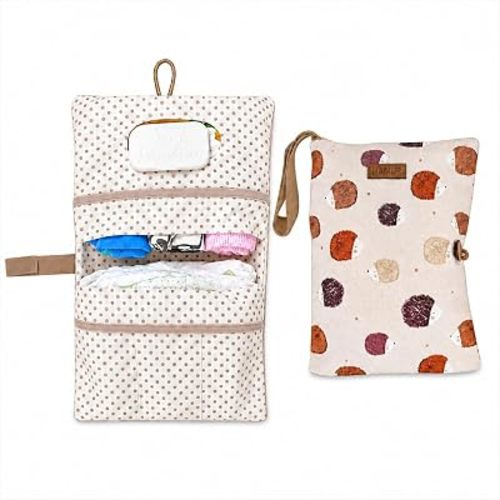 HAMUR Baby Diaper Bag Organizer – Compact & Foldable Stroller Pouch for Newborn Essentials | Travel-Friendly | Fits Boys & Girls (Urchin)