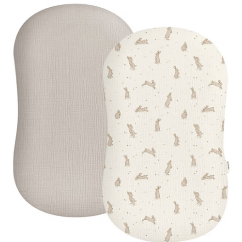 Muslin Baby Lounger Cover 2 Pack, Soft Breathable Newborn Lounger Pillow Cover for Boys Girls Infant