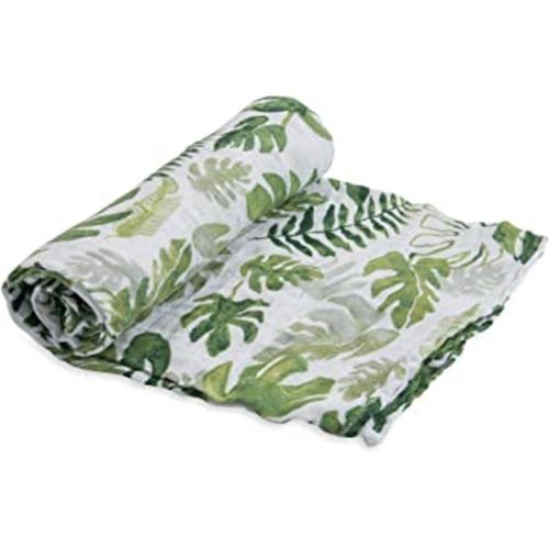 Little Unicorn – Tropical Leaf Cotton Muslin Swaddle Blanket | Single | 100% Cotton | Super Soft | Newborns and Infants | Large 47” x 47” | Machine Washable
