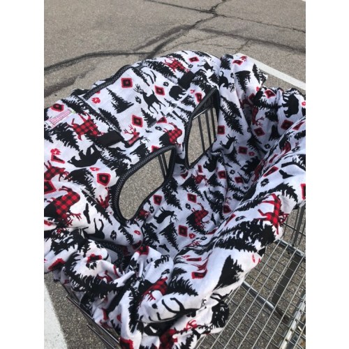High Chair Cover Shopping Cart Cover for Boy or Girl..... Buffalo Plaid Animals Michaelmooodesign - Etsy
