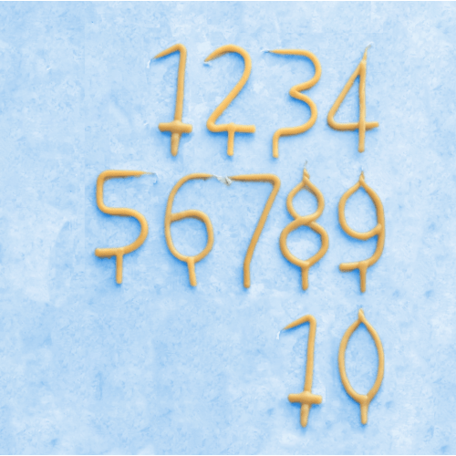 1st to 10th Beeswax Birthday Candles