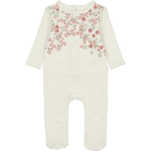 Assymetrical Leaves Footie and Beanie Set