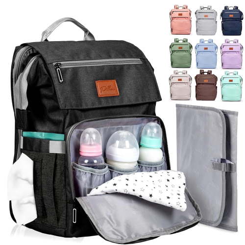 PILLANI Baby Diaper Bag Backpack - Large Bag for Boys & Girls, Waterproof Diaper Backpack - Travel Diaper Bags w/Changing Pad, Baby Registry Search & Shower Gifts - Essentials Must Haves Newborn Stuf