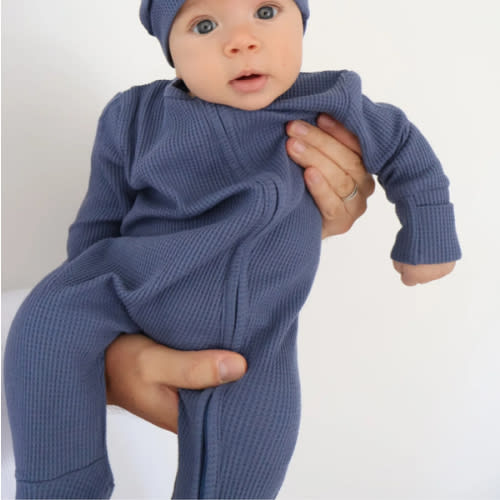 Luna + Luca Bear Waffle Set - Stormy Blue