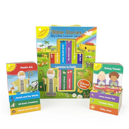 My Little Learner Library: Bible Stories - Christian (12 Board Books) for Toddlers