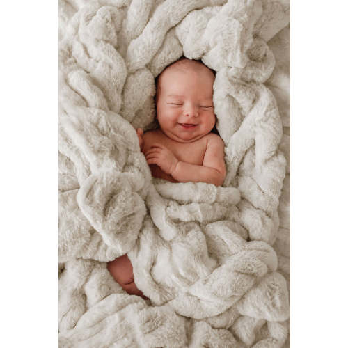 Double-Ruched Faux Fur Blankets | Caden Lane