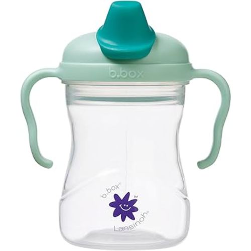 Lansinoh b.box Spout Sippy Cup (4+ Months) | Soft SiliconeSpout, Leak‑Proof, BPA‑Free | Hygienic Lid, Dishwasher Safe, 8 oz Toddler Training Cup |8 oz | Juniper Jam