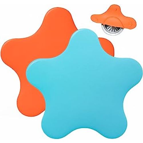 2 Pack Bathtub Stopper Tub Drain Plug Stopper, Adorable Universal Silicone Bath Drain Cover, Beautiful Starfish Illustration, Kids Tots Babies Gift