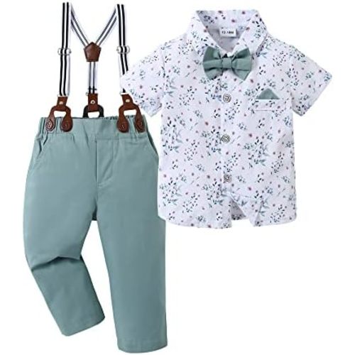 DISAUR Baby Boy Clothes Suits Toddler Dress Shirt With Bowtie Suspender Pants Outfit Sets Gentleman Wedding 1-6 Years