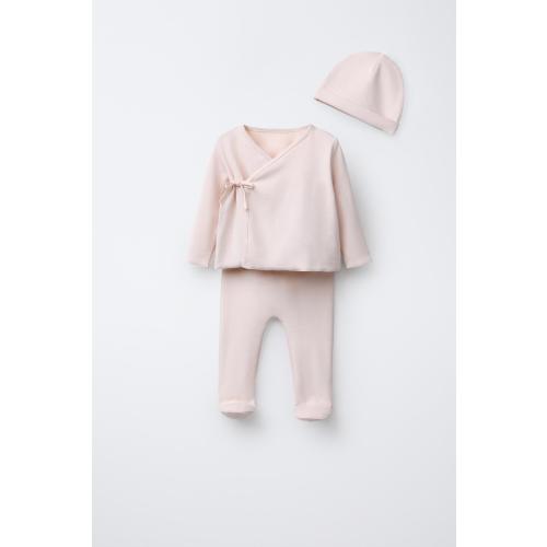 LAYETTE SET AND POUCH - Pale pink | ZARA United States