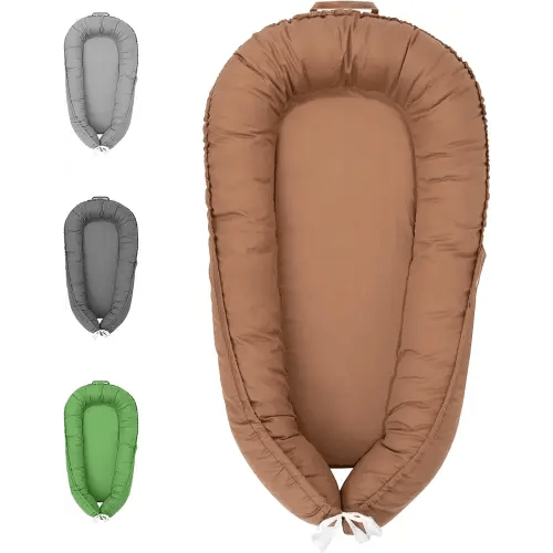 Baby Lounger Cover for Newborn, Baby Nest Cover for Baby Girls & Boys, Organic Cotton Infant Lounger, Reversible, Adjustable & Portable Floor Loungers Breathable, Soft, Washable Cover