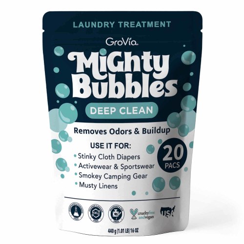 GroVia Mighty Bubbles Laundry Treatment | Deep Clean Odor, Residue & Mineral Buildup