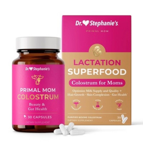 Dr. Stephanie’s Primal Moms Purified Colostrum Dietary Capsules: Promotes Healthy Digestion, Supports Beauty - 30ct