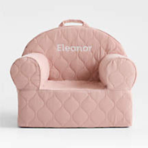 Personalized Large Rosy Lilac Organic Cotton Quilted Corduroy Kids Lounge Nod Chair