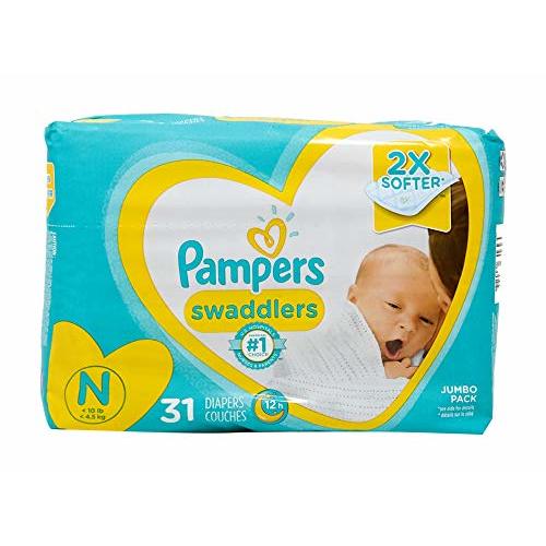 Diapers Newborn/Size 1 (8-14 lb), 31 Count - Pampers Swaddlers Disposable Baby Diapers, Jumbo Pack