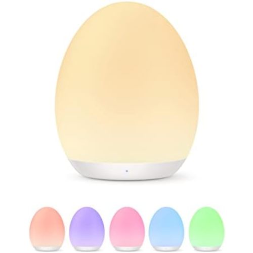 Night Light for Kids, Baby Night Light with 7 Colors Changing Mode & Stepless Dimming, Nursery Night Light BPA Free,Rechargeable Egg Night Light for Breastfeeding 1h Timer & Touch Control