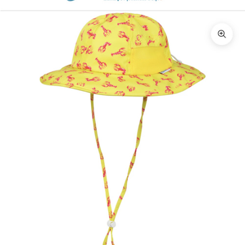 Kids Wide Brim Sun Hat "Fun Sun Day Play Hat" - Lobster